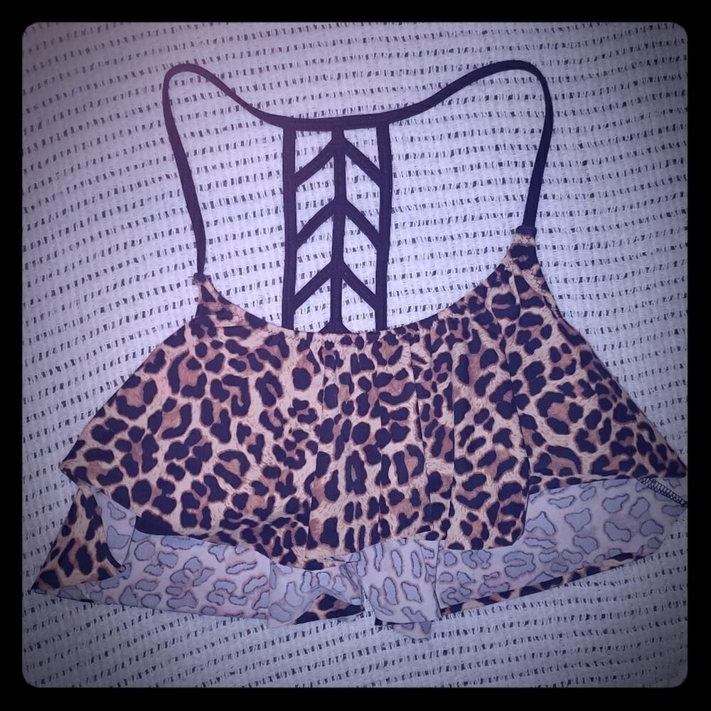 Victoria Secret Pink Bikini Top Animal Print XS